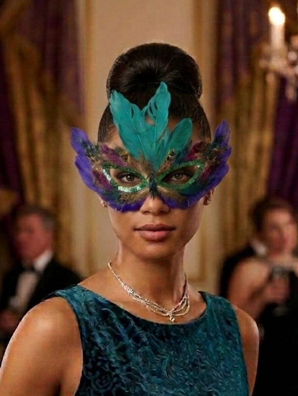 Ornate Mardi Gras Feather Masquerade Mask